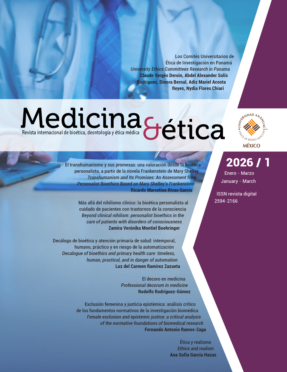 					Ver Vol. 37 Núm. 1 (2026): Vol. 37 Núm. 1 (2026): Medicina y Ética
				