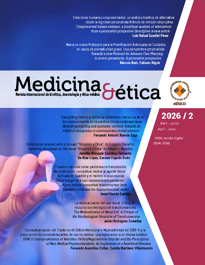 					Ver Vol. 37 Núm. 2 (2026): Medicina y Ética
				