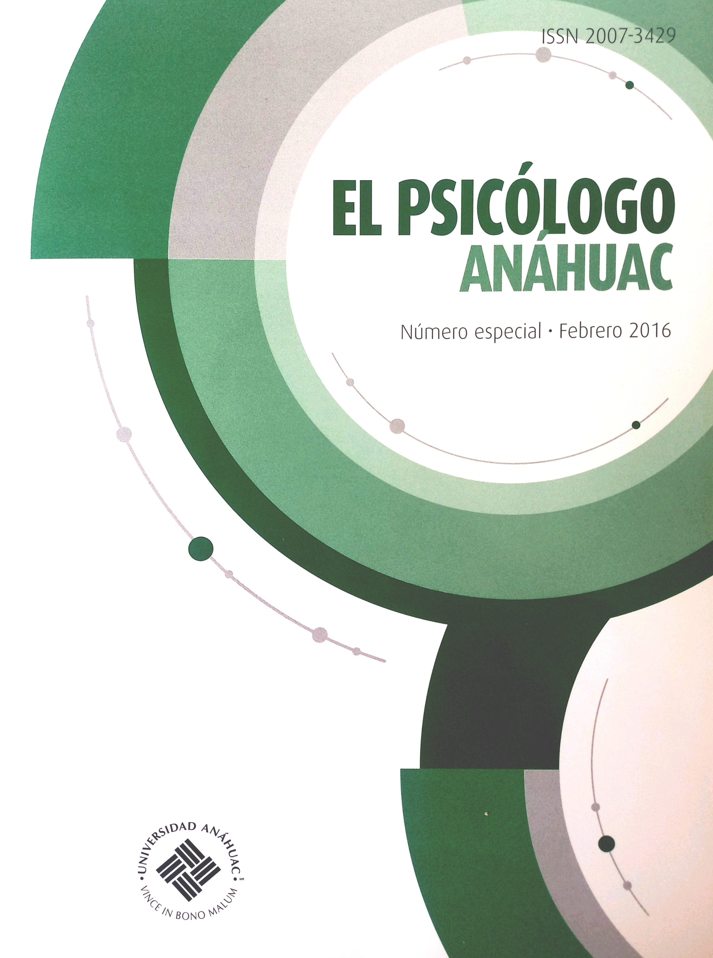 					Ver Vol. 19 Núm. 19 (2016): El Psicólogo Anáhuac, Vol. 19 (número especial)
				